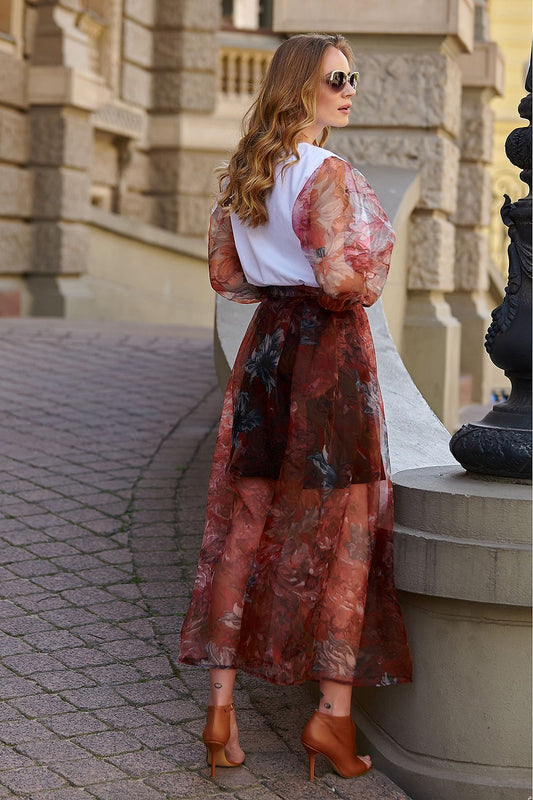  Jupe longue model 145582 Makadamia 